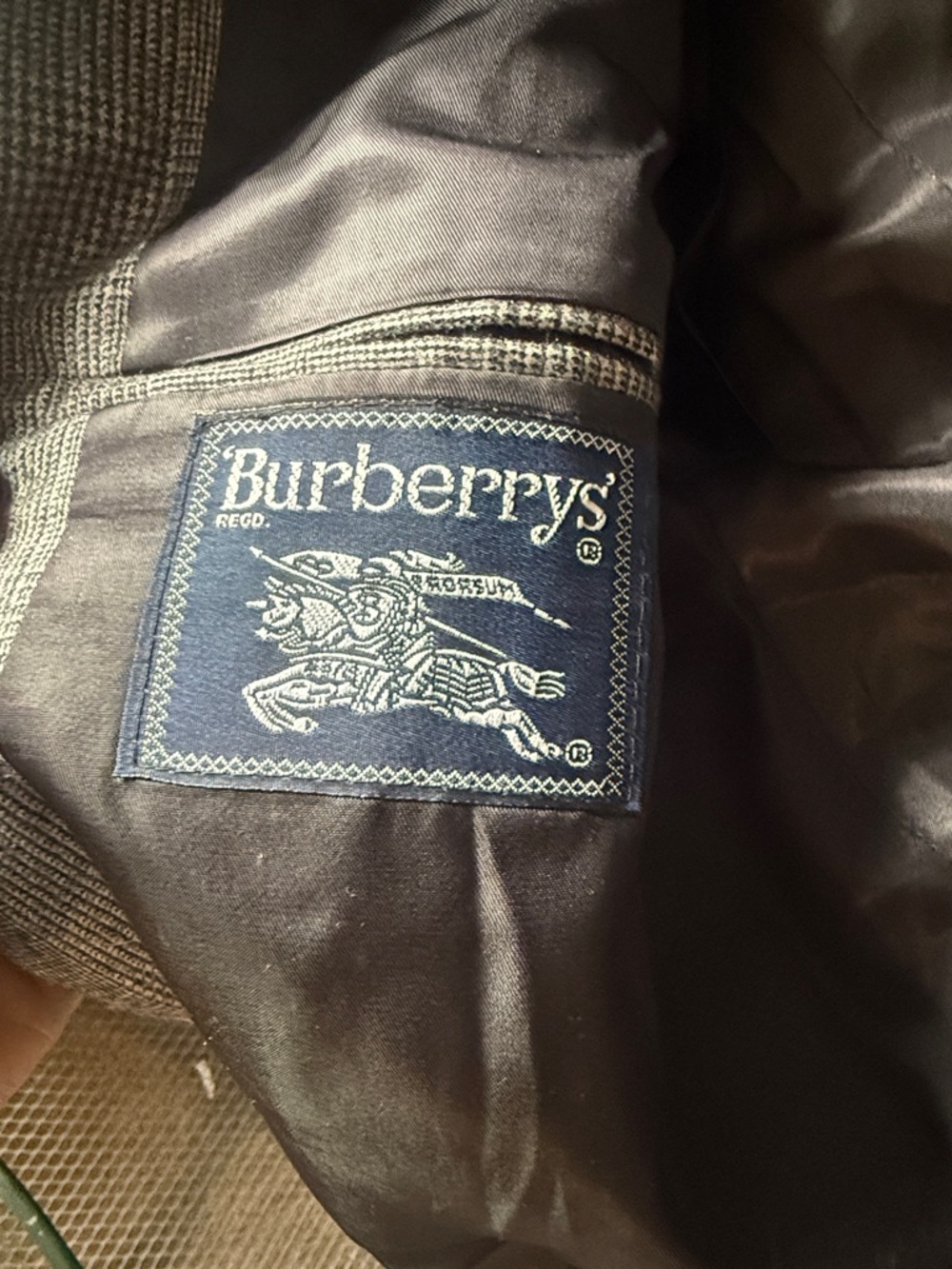 Burberrys Black and Navy Logo Label Blazer
